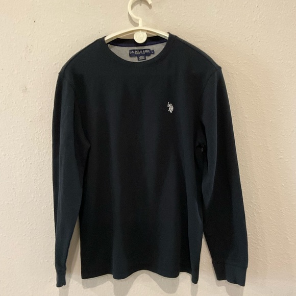 U.S. Polo Assn. Other - U.S. Polo Assn. Thermal Pullover Long Sleeve Crew Neck Solid Black Men’s Size Lg